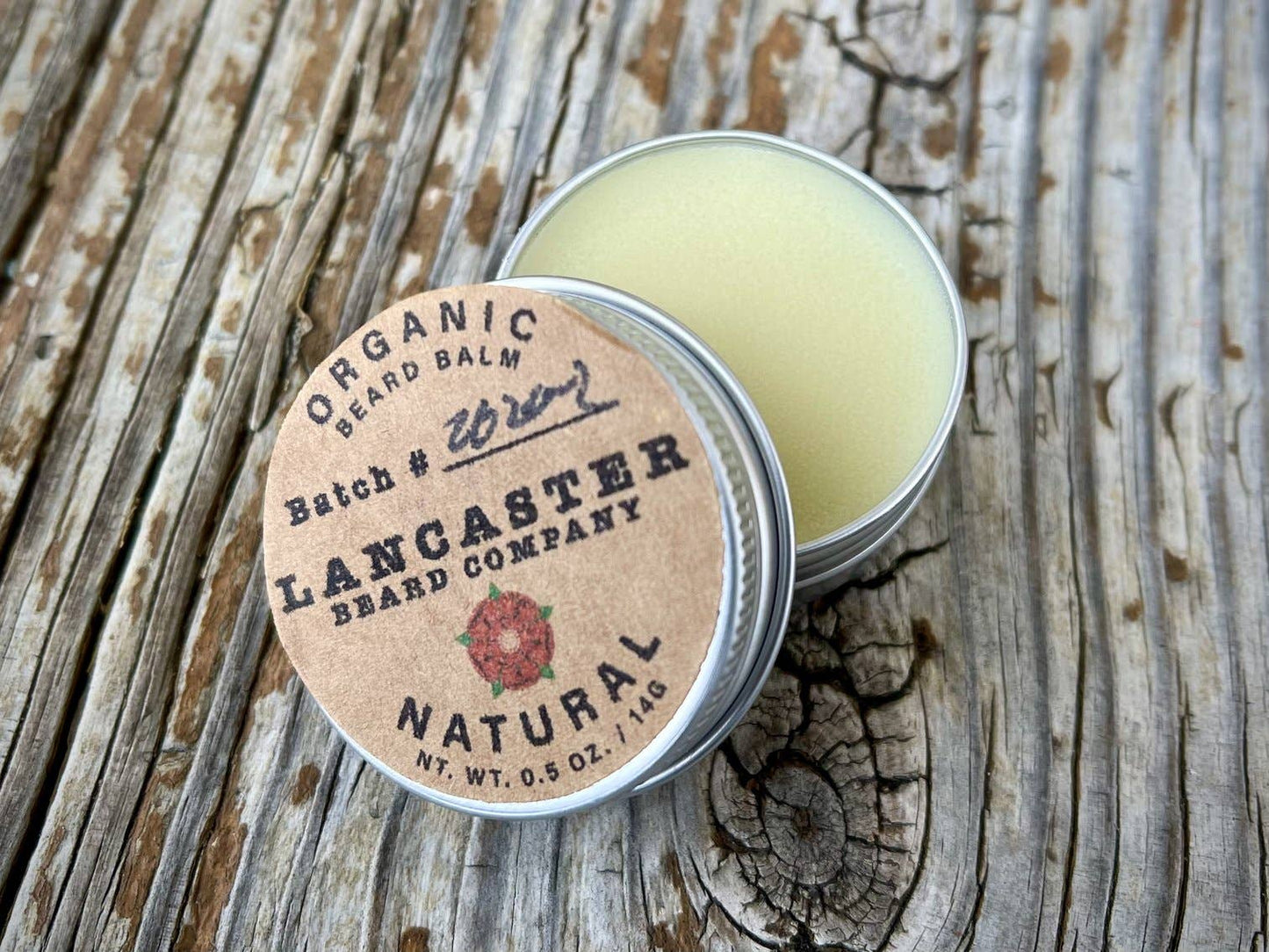 Lancaster Beard Company - Natural (Unscented) Organic Beard Balm - 2 Oz