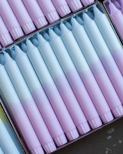 Nordtrice - Taper candles- Spring vibes pastel blue / purple